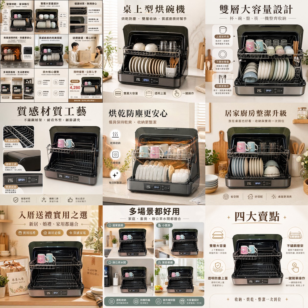 烘碗機功能說明素材
