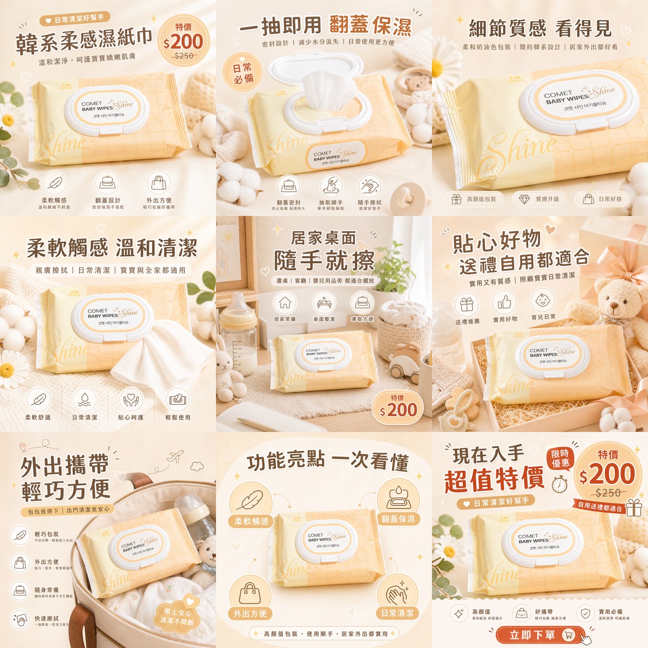濕紙巾商品九張套圖